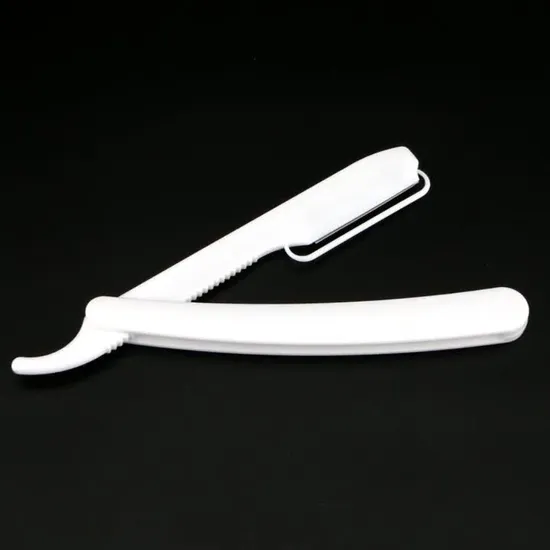 D121 Plastic Handle Stainless Steel Blade Disposable Straight Cut Throat Salon Barber Shaving Razor 