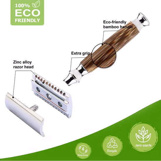 D659 Men′ S Shaving Natural Bamboo Handle Eco Shave Classic Double