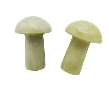Xiuyan Jade Mushroom Shaped Massage Tool Lignt Green Face Massage Tool 