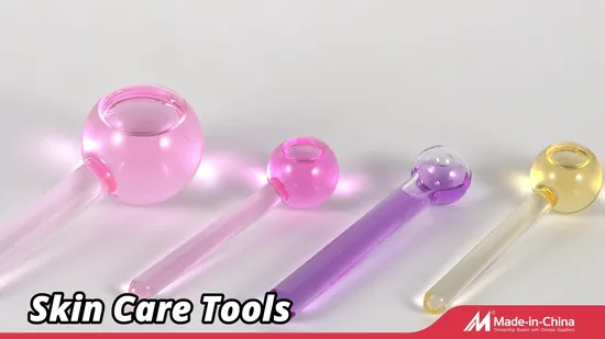 Barbie Pink Portable Beauty Tool Glass Massage Ball with Sparkle Effect for Face Neck Body Ice Compress and Hot Compress 