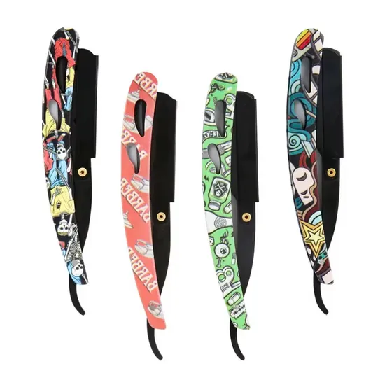 Professional Durable Facial Manual Adjustable Shaver Frame Straight Shaving Razor Steel Razor 