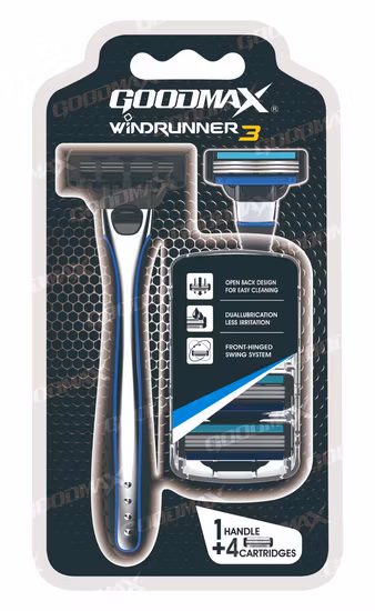 Good Quality 4 Blade Razor System Razor, Open Back