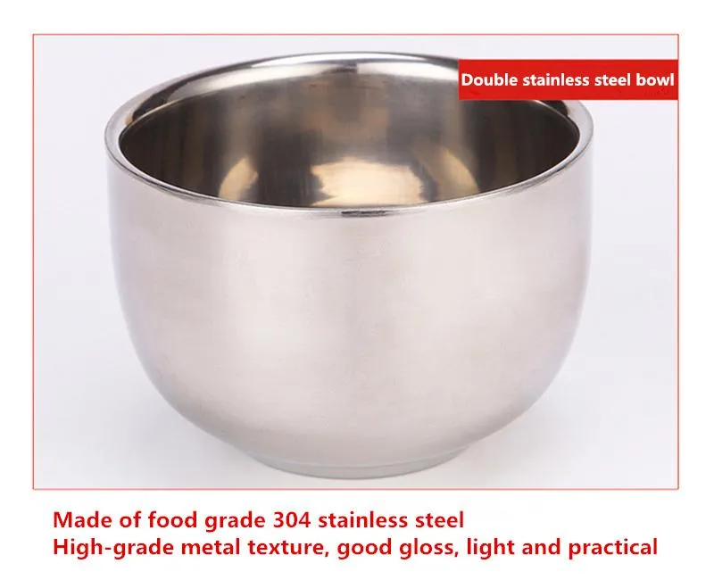 D836 Wholesale Double Layer Stainless Steel Soap Mug Bowl Shaving Soap Cup