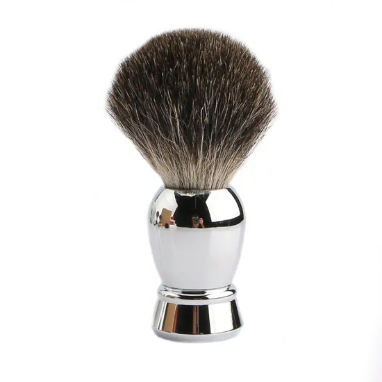 Wet Shaving Products Zinc Alloy Metal Handle with Pure Badger Hair Reusable Shaving Brush 