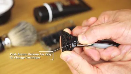 Six Blades System Razor with Metal Handle Washable Cartridges