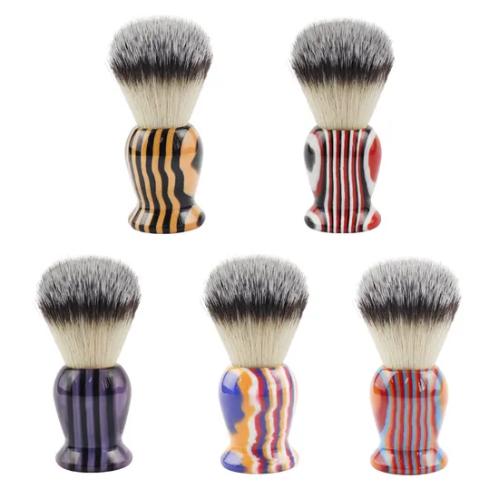 Personality Striped Beard Brush Men′s European and American Fashion Shaving Brush 
