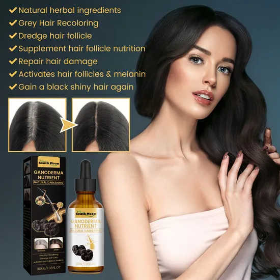Hot Selling Natural Herbal Darkening Hair Serum Activate Follicle Anti White Gray Hair Recolor Serum Hair Repair Care 