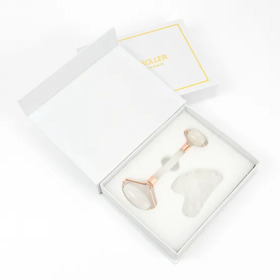 Custom Jade Face Massage Roller and Gua Sha Set Wholesale Facial Guasha Roller Skincare Tool Supplier 