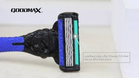 4 Blade System Razor with Washable Replacement Cartridges 