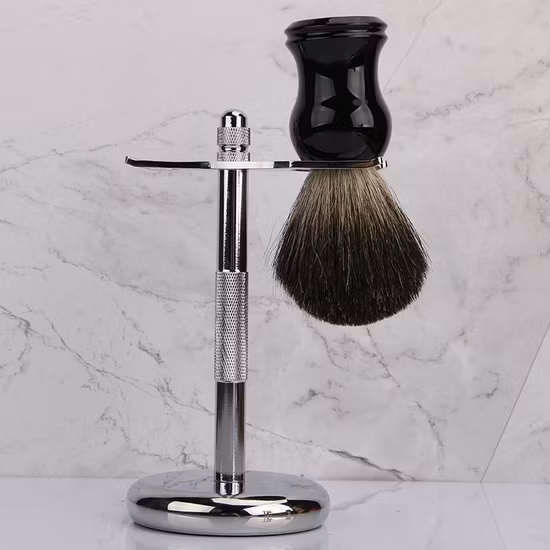 High Quality Chrome Shaving Razor and Brush Stand, Zinc Alloy Safety Razor Stand