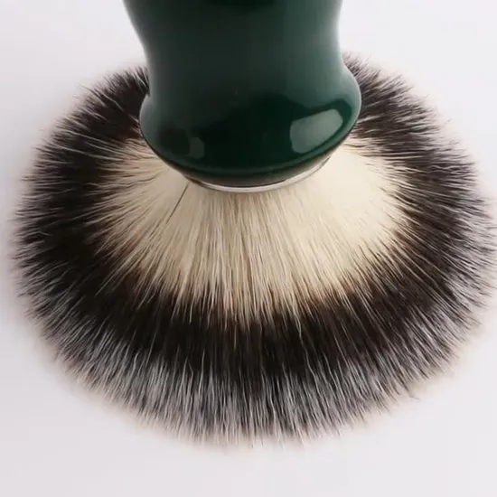 Personal Care Shaving Brush Green Resin Handle of Artificial Nylon Badger Hair Shaving Brush 