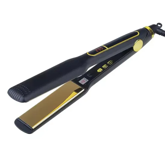Titanium Hair Iron Straightens Frizzy Hair Curls Sleek Salon Hair Styling Tool 