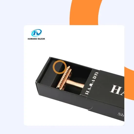 Zero Waste Razor Shave Set Rose Gold Safety Razor and Stand 