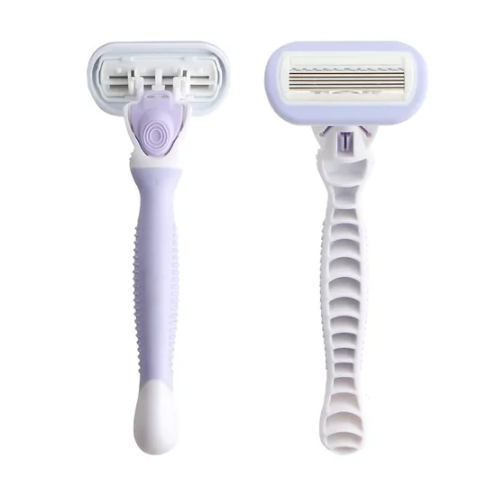 Women Six Blade System Razor Pivoting Head with Lub Strip 