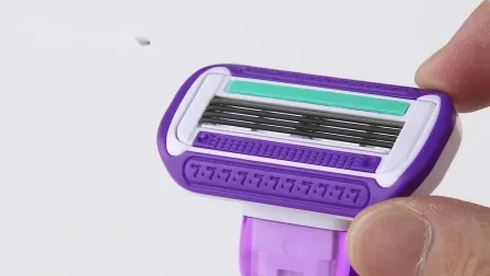 Women′ S Big Head Four Blade System Razor with Short Handle 